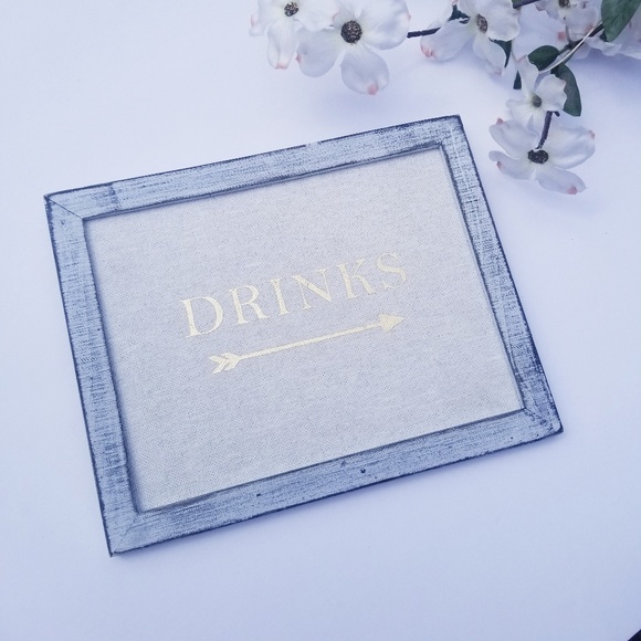 Gartner Studios Other - Drinks Sign Framed Gold Foil Canvas